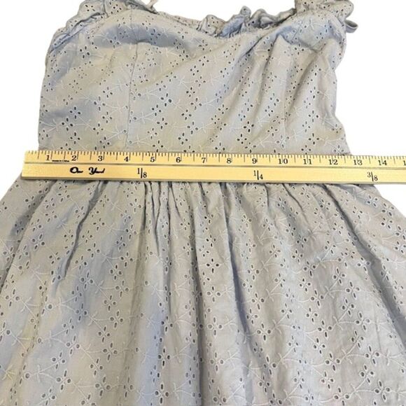 Patrons of Peace Sundress Mini Blue Eyelet Lined Elastic Back Size Small - Picture 10 of 12